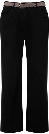 Ulla Popken Mary Fit Wide Leg Stretch Jeans Black - Jeans & Byxor i Stora Storlekar – Plus Size - 