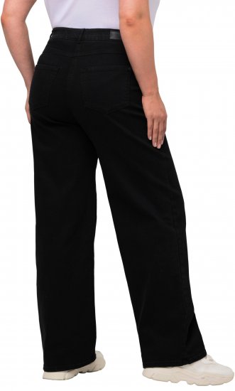 Ulla Popken Mary Fit Wide Leg Stretch Jeans Black - Jeans & Byxor i Stora Storlekar – Plus Size - 