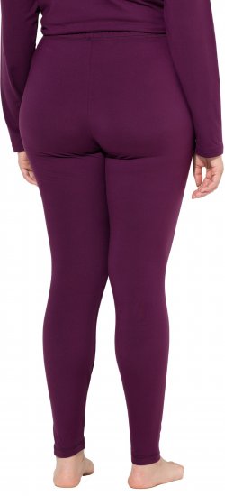 Ulla Popken Quick Dry Moisture Wicking Stretch Ski Leggings Grape Red - Jeans & Byxor i Stora Storlekar – Plus Size - 