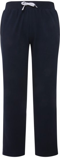 Ulla Popken Side Stripe Adjustable Drawstring Waist Joggers Navy - Jeans & Byxor i Stora Storlekar – Plus Size - 