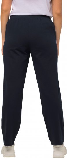 Ulla Popken Side Stripe Adjustable Drawstring Waist Joggers Navy - Jeans & Byxor i Stora Storlekar – Plus Size - 