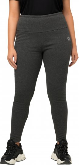 Ulla Popken Faux Fur Lined Stretch Leggings Charcoal - Jeans & Byxor i Stora Storlekar – Plus Size - 