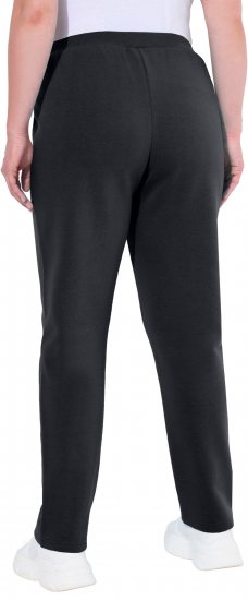 Ulla Popken Basic Drawstring Elastic Waist Cotton Blend Joggers Black - Jeans & Byxor i Stora Storlekar – Plus Size - 