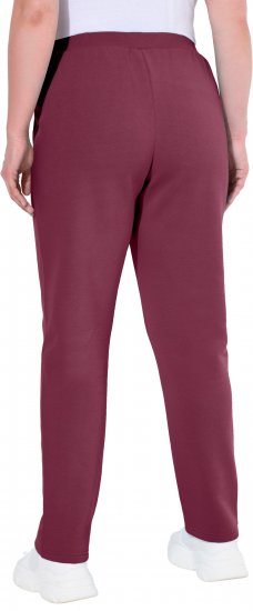 Ulla Popken Basic Drawstring Elastic Waist Cotton Blend Joggers Dark Berry - Jeans & Byxor i Stora Storlekar – Plus Size - 