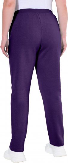 Ulla Popken Basic Drawstring Elastic Waist Cotton Blend Joggers Deep Violet - Jeans & Byxor i Stora Storlekar – Plus Size - 