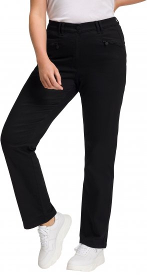Ulla Popken Basic Mony Tapered Leg Stretch Pants Black - Jeans & Byxor i Stora Storlekar – Plus Size - 