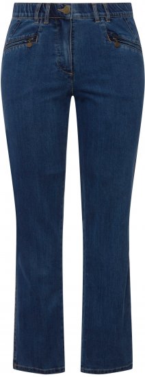 Ulla Popken Mony Elastic Waist Zip Pocket Jeans Blue Denim - Jeans & Byxor i Stora Storlekar – Plus Size - 