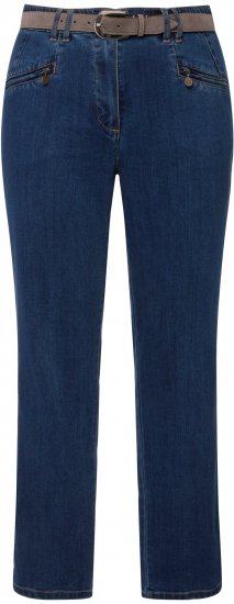 Ulla Popken Mony Elastic Waist Zip Pocket Jeans Blue Denim - Jeans & Byxor i Stora Storlekar – Plus Size - 