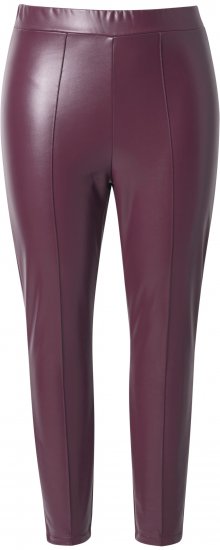 Ulla Popken Metallic Faux Leather Leggings Plum - Jeans & Byxor i Stora Storlekar – Plus Size - 