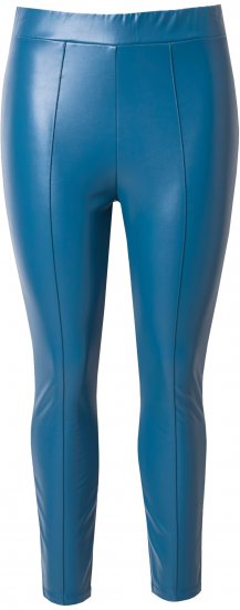 Ulla Popken Metallic Faux Leather Leggings Teal - Jeans & Byxor i Stora Storlekar – Plus Size - 