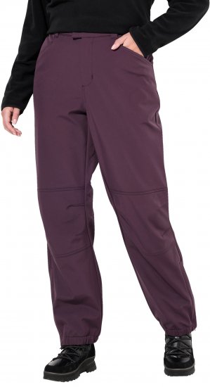 Ulla Popken Softshell Triple Function Fleece Lined Pants Dark Blackberry - Jeans & Byxor i Stora Storlekar – Plus Size - 