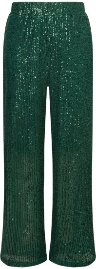 Ulla Popken Wide Leg Sequined Pants Dark Green - Jeans & Byxor i Stora Storlekar – Plus Size - 