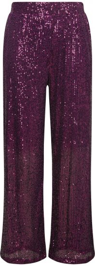 Ulla Popken Wide Leg Sequined Pants Mulberry - Jeans & Byxor i Stora Storlekar – Plus Size - 