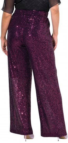 Ulla Popken Wide Leg Sequined Pants Mulberry - Jeans & Byxor i Stora Storlekar – Plus Size - 