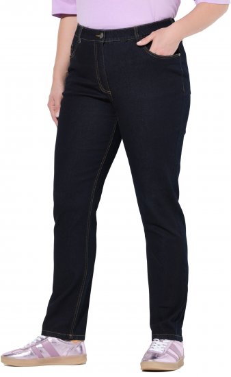 Ulla Popken Stretch Fit Jeans Dark Blue Denim - Jeans & Byxor i Stora Storlekar – Plus Size - 
