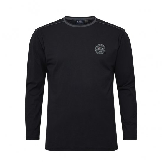 North Latitude Py Jersey O-Neck Long Sleeve Black - Långärmade T-shirts i stora storlekar - Långärmade T-shirts i stora storlekar