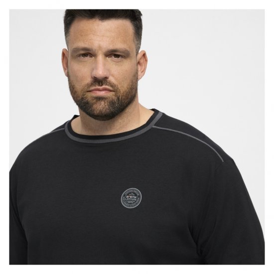 North Latitude Py Jersey O-Neck Long Sleeve Black - Långärmade T-shirts i stora storlekar - Långärmade T-shirts i stora storlekar