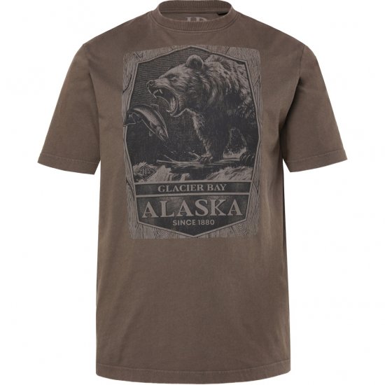 JP1880 T-Shirt Short Sleeve Alaska Dark Brown - T-shirts - Stora T-shirts - 2XL-14XL