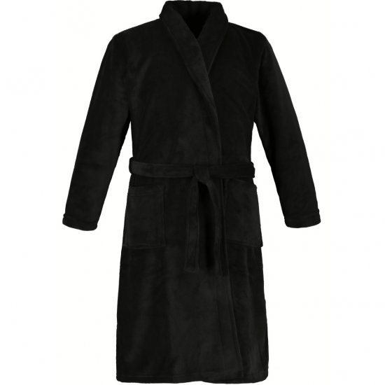 JP1880 Bathrobe with Spacious Patch Pockets Black - Underkläder & badkläder - Stora underkläder för män