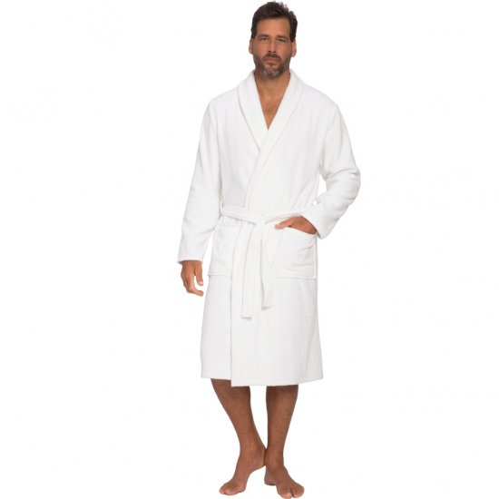 JP1880 Bathrobe Extra Soft Terry Cloth White - Underkläder & badkläder - Stora underkläder för män