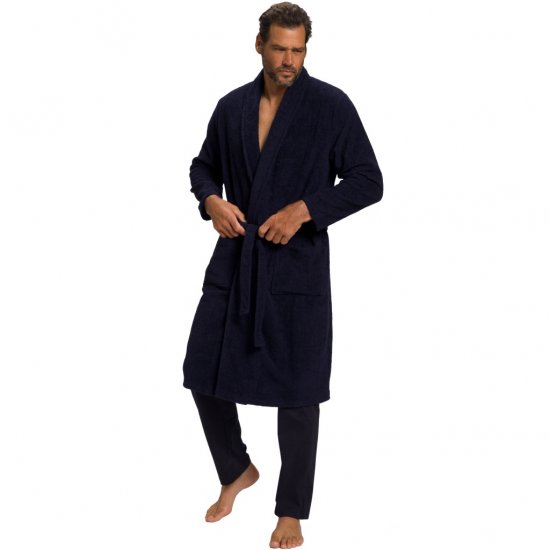 JP1880 Bathrobe Extra Soft Terry Cloth Dark Navy - Underkläder & badkläder - Stora underkläder för män