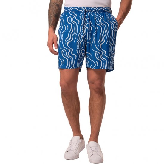 JP1880 Bermuda Shorts All-over Print Royal Blue - Shorts - Stora shorts W40-W60