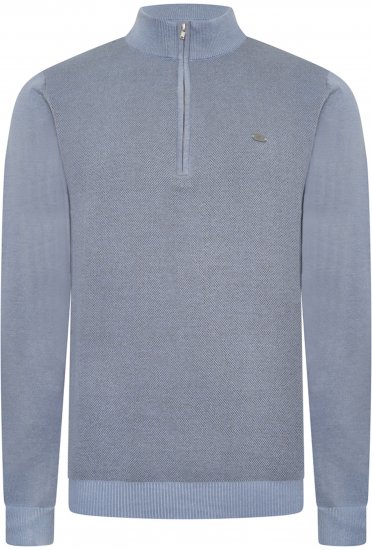 Kam Jeans 94 Knitted with 1/4 Zipper Sweater Powder Blue - Tröjor & hoodies - Stora hoodies & tröjor - 2XL-14XL