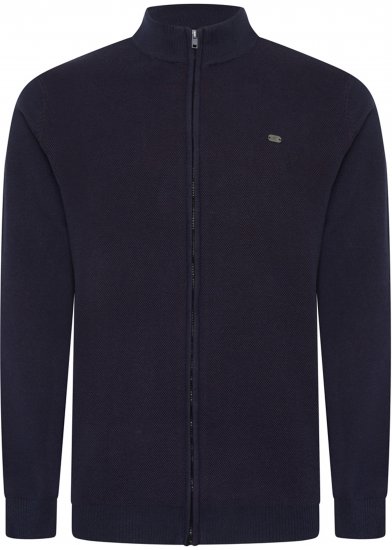 Kam Jeans 95 Zip Through Knitted Sweater Navy - Tröjor & hoodies - Stora hoodies & tröjor - 2XL-14XL