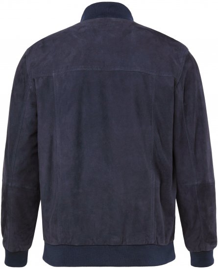 JP1880 Soft Goatskin Suede Leather Jacket Navy - Skinnjackor - Skinnjackor i stora storlekar