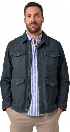 JP1880 Fine Lamb Leather Jacket Deep Sea Blue - Jackor - Stora jackor - 2XL-12XL