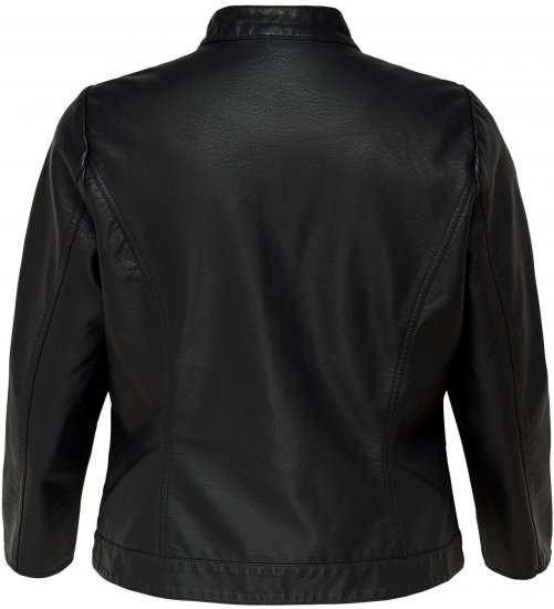 Only Carmakoma Robber Leather Jacket Black - Skinnjackor - 