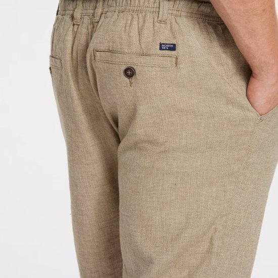 North Latitude 41106 Linen Shorts Beige - Shorts - Stora shorts W40-W60