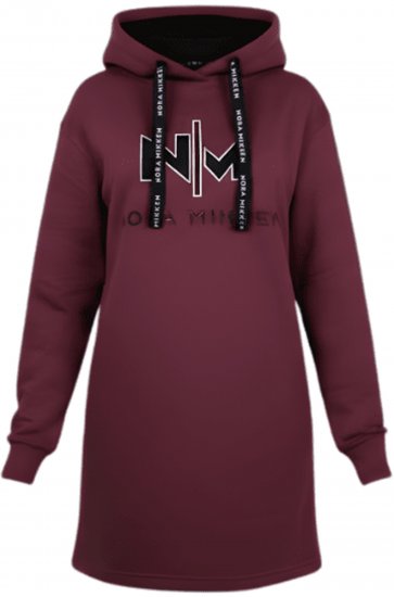 Nora Mikken KADRI WHITE Long Hoodie Burgundy - Tröjor & hoodies - 