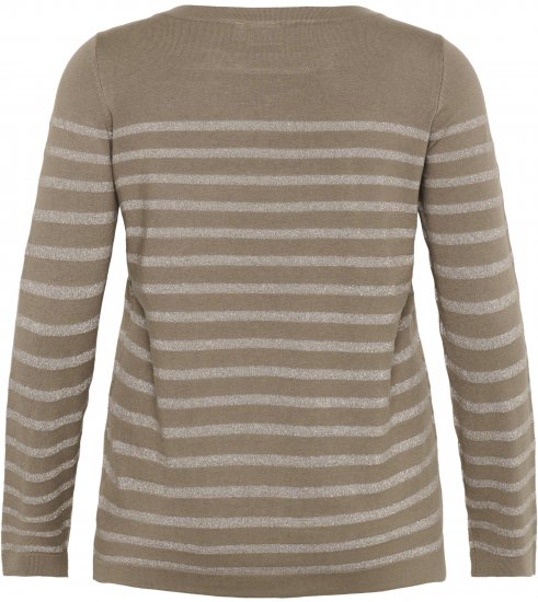 Kaffe Curve Linia Boatneck Pullover Morel Melange with Silver Lurex - Stickade tröjor - 