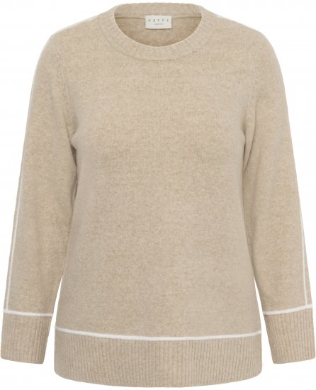 Kaffe Curve Jina Knit Pullover Feather Grey Melange - Stickade tröjor - 