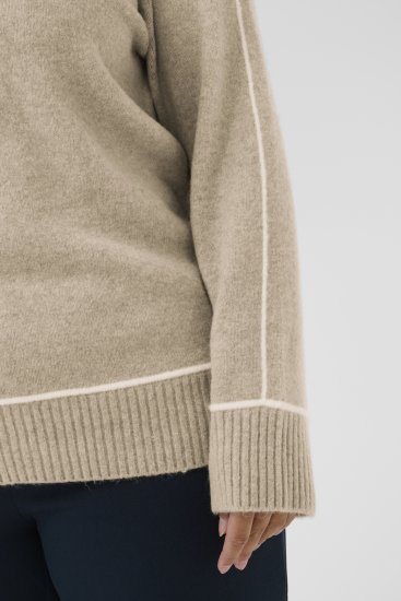 Kaffe Curve Jina Knit Pullover Feather Grey Melange - Stickade tröjor - 