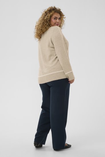 Kaffe Curve Jina Knit Pullover Feather Grey Melange - Stickade tröjor - 