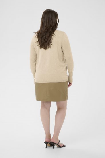 Kaffe Curve Lizzy Long Sleeve Pullover Feather Grey Melange - Stickade tröjor - 