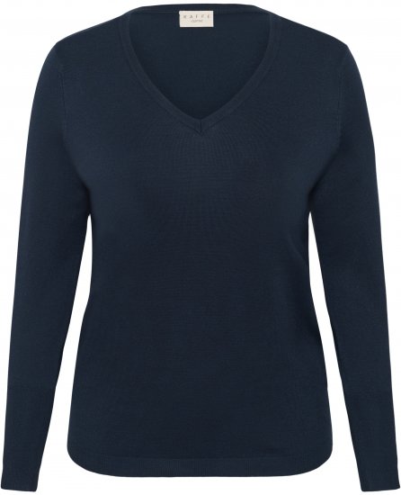 Kaffe Curve Lizzy Long Sleeve Pullover Midnight Marine - Stickade tröjor - 