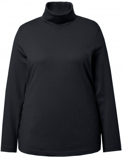 Ulla Popken Basic Long Sleeve Slim Fit Turtleneck Black - Collegetröjor & hoodies - 