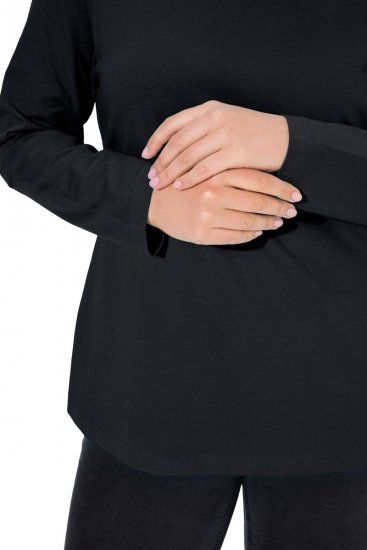 Ulla Popken Basic Long Sleeve Slim Fit Turtleneck Black - Collegetröjor & hoodies - Mjuka tröjor och hoodies i stora storlekar