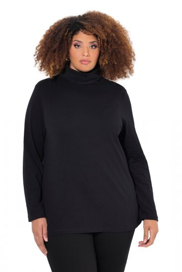 Ulla Popken Basic Long Sleeve Slim Fit Turtleneck Black - Collegetröjor & hoodies - Mjuka tröjor och hoodies i stora storlekar
