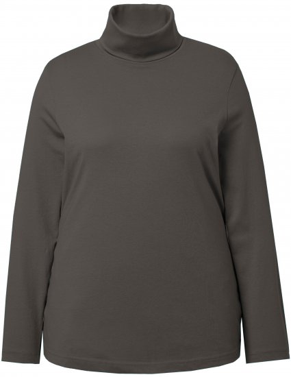 Ulla Popken Basic Long Sleeve Slim Fit Turtleneck Graphite Grey - Collegetröjor & hoodies - 