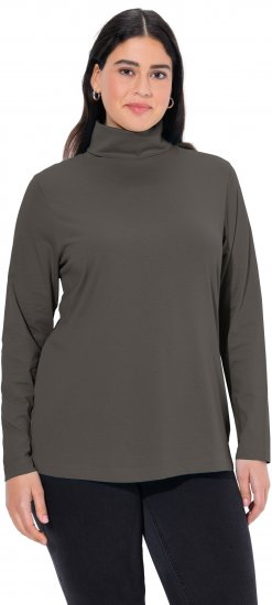 Ulla Popken Basic Long Sleeve Slim Fit Turtleneck Graphite Grey - Collegetröjor & hoodies - 