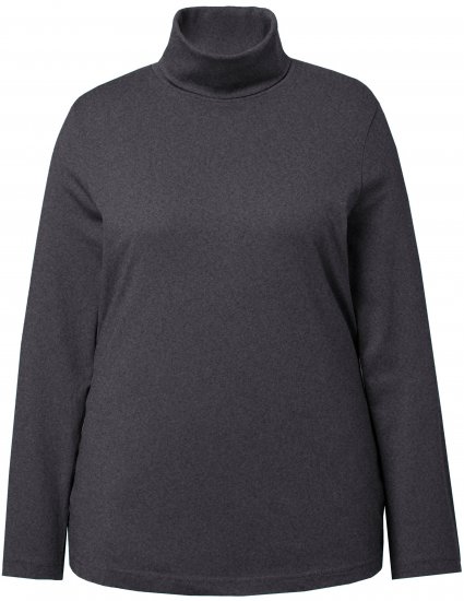 Ulla Popken Basic Long Sleeve Slim Fit Turtleneck Charcoal Grey Melange - Collegetröjor & hoodies - 