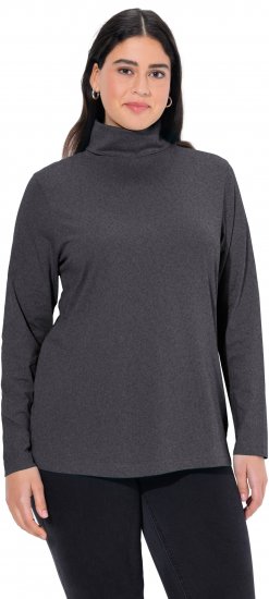 Ulla Popken Basic Long Sleeve Slim Fit Turtleneck Charcoal Grey Melange - Collegetröjor & hoodies - 