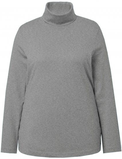 Ulla Popken Basic Long Sleeve Slim Fit Turtleneck Light Grey Melange - Collegetröjor & hoodies - 