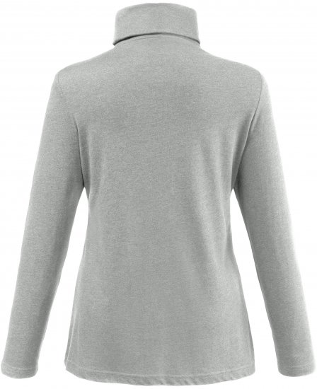 Ulla Popken Basic Long Sleeve Slim Fit Turtleneck Light Grey Melange - Collegetröjor & hoodies - 