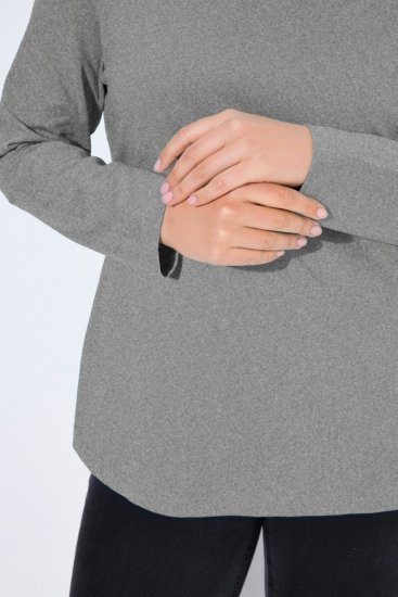 Ulla Popken Basic Long Sleeve Slim Fit Turtleneck Light Grey Melange - Collegetröjor & hoodies - Mjuka tröjor och hoodies i stora storlekar