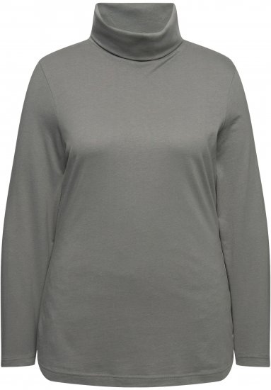 Ulla Popken Basic Long Sleeve Slim Fit Turtleneck Grey - Collegetröjor & hoodies - 